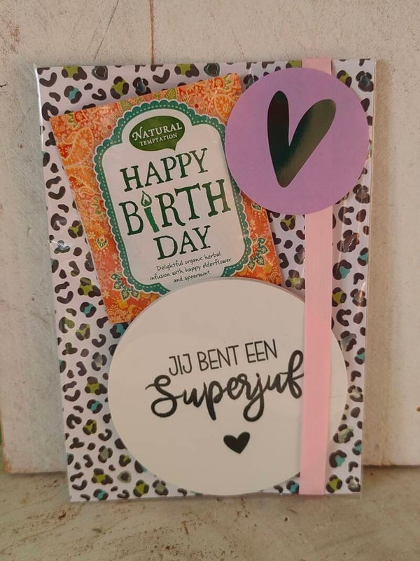 Pakketje - Happy Birthday, jij bent een superjuf