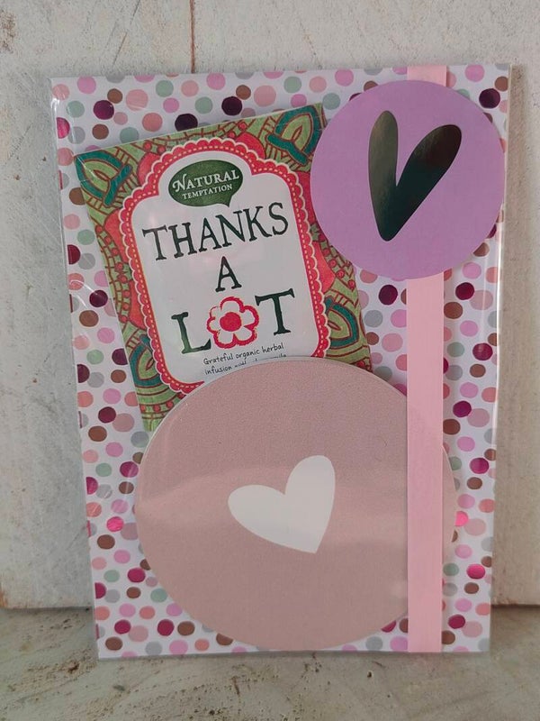Pakketje - thanks a lot, hart roze