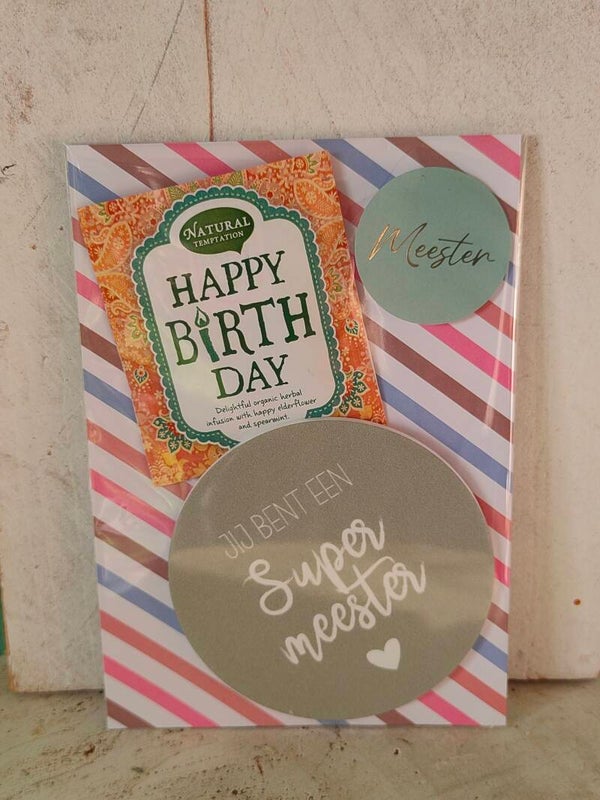 Pakketje - Happy Birthday, jij bent een super meesters