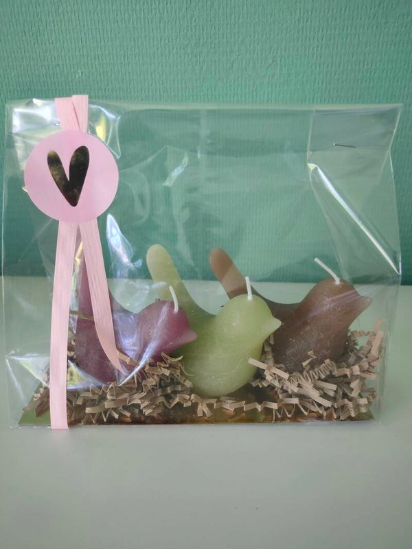 Kaarsen set - 3 vogels