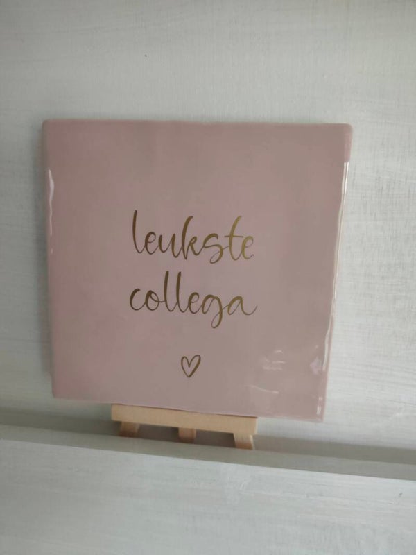 Tegeltje oud roze - leukste collega