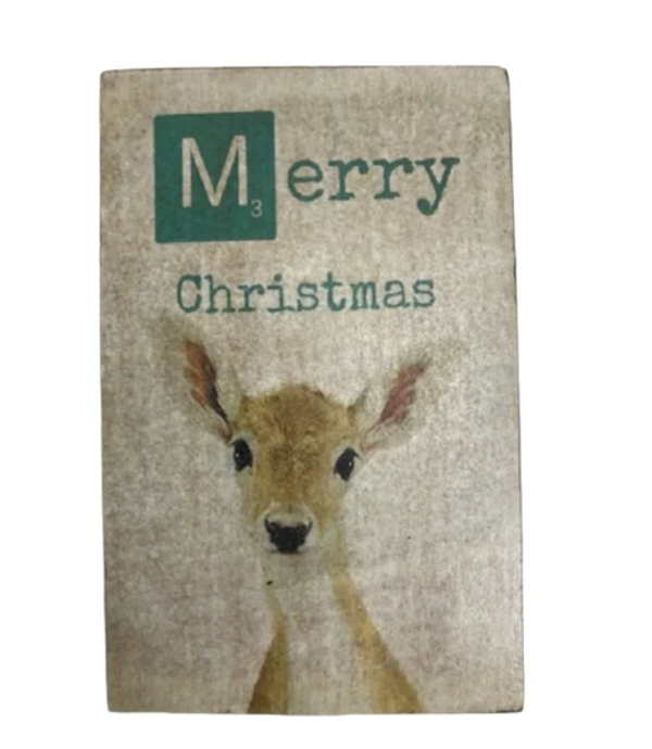 Tekstblok - Merry Christmas hert groen