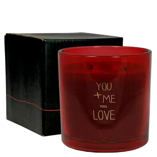 Soja kaars - you + me = love