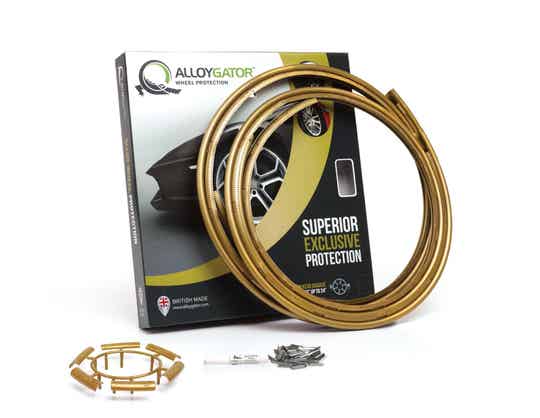 Alloygator Exclusive, goud, velgrandbescherming, set 4 stuks