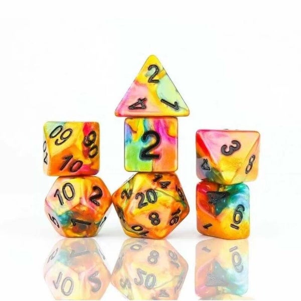 Sirius Dice – Rainbow Gold Dice Set 7