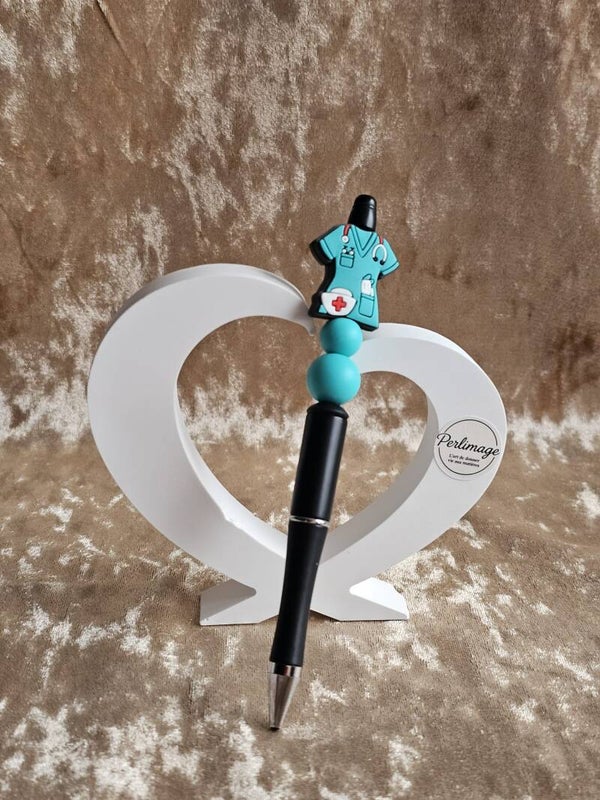 Stylo fantaisie soignant turquoise