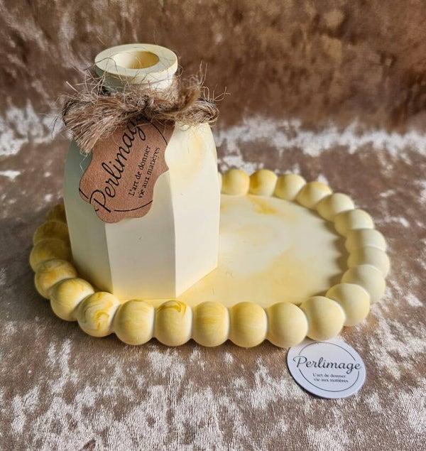 Mini plateau et vase jaune