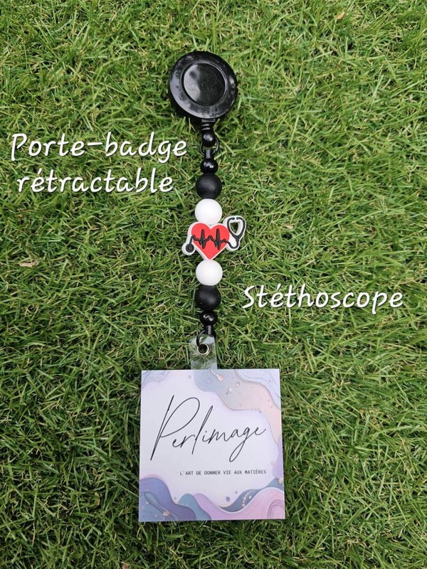 Porte-badge rétractable stéthoscope