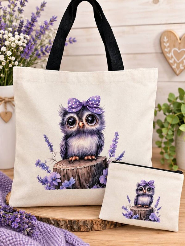 Tote bag et trousse chouette
