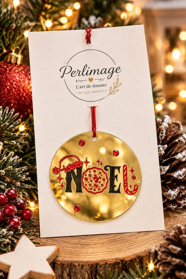 Médaillon Noel rouge et doré