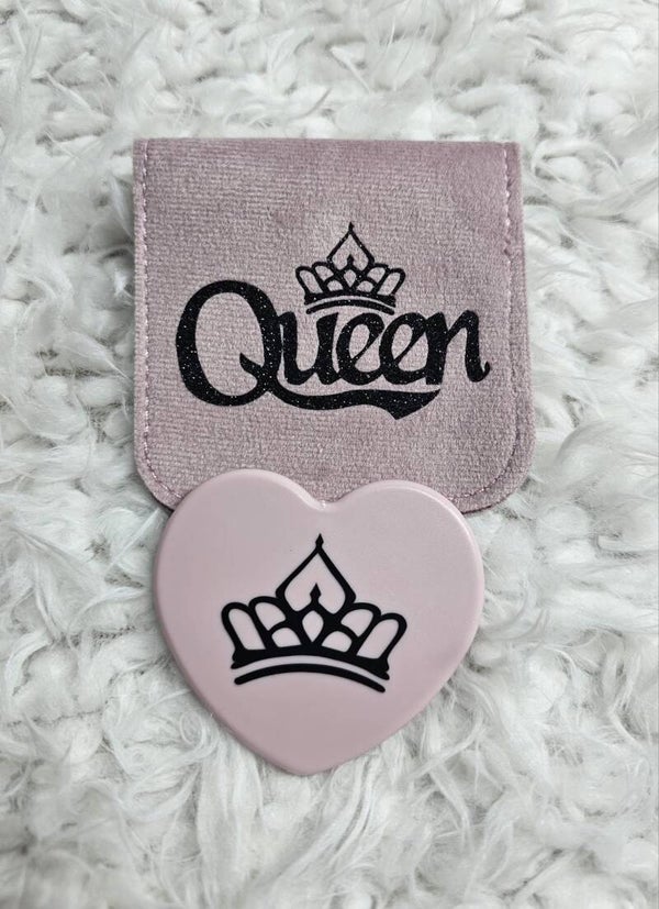Miroir coeur personnalisé avec pochette
