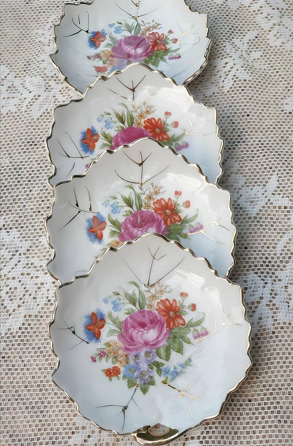 Petit-four bordjes/ theetip/ bonbonbordjes 1x 4 stuks stuks