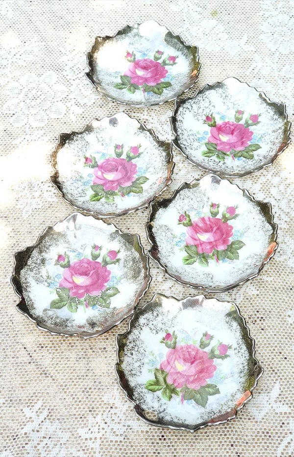 Petit-four bordjes/ theetip/ bonbonbordjes 1x 6 stuks stuks