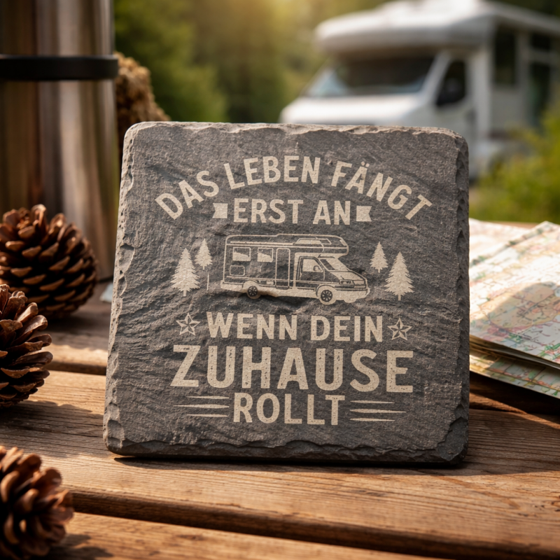 Sprüche Untersetzer Schiefer