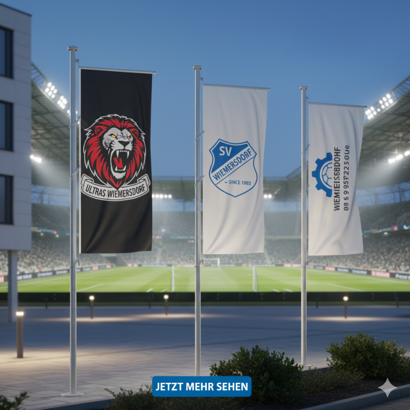 Hochwertige Hissfahnen und Mastfahnen mit individuellem Logo