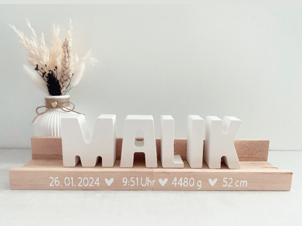 Geburtstafel Namenstablett