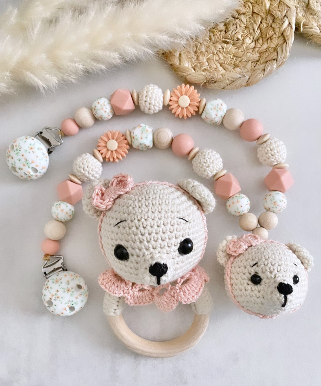 Kinderwagenkette Mädchen Greifling Bär