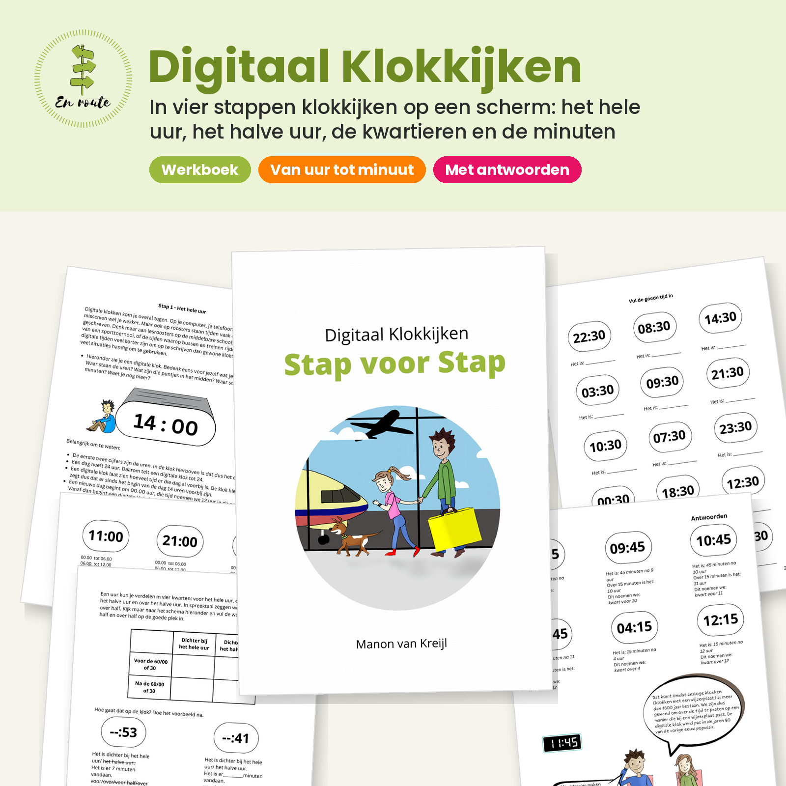 Werkboek Digitaal Klokkijken Stap voor Stap ( groep 5-8)