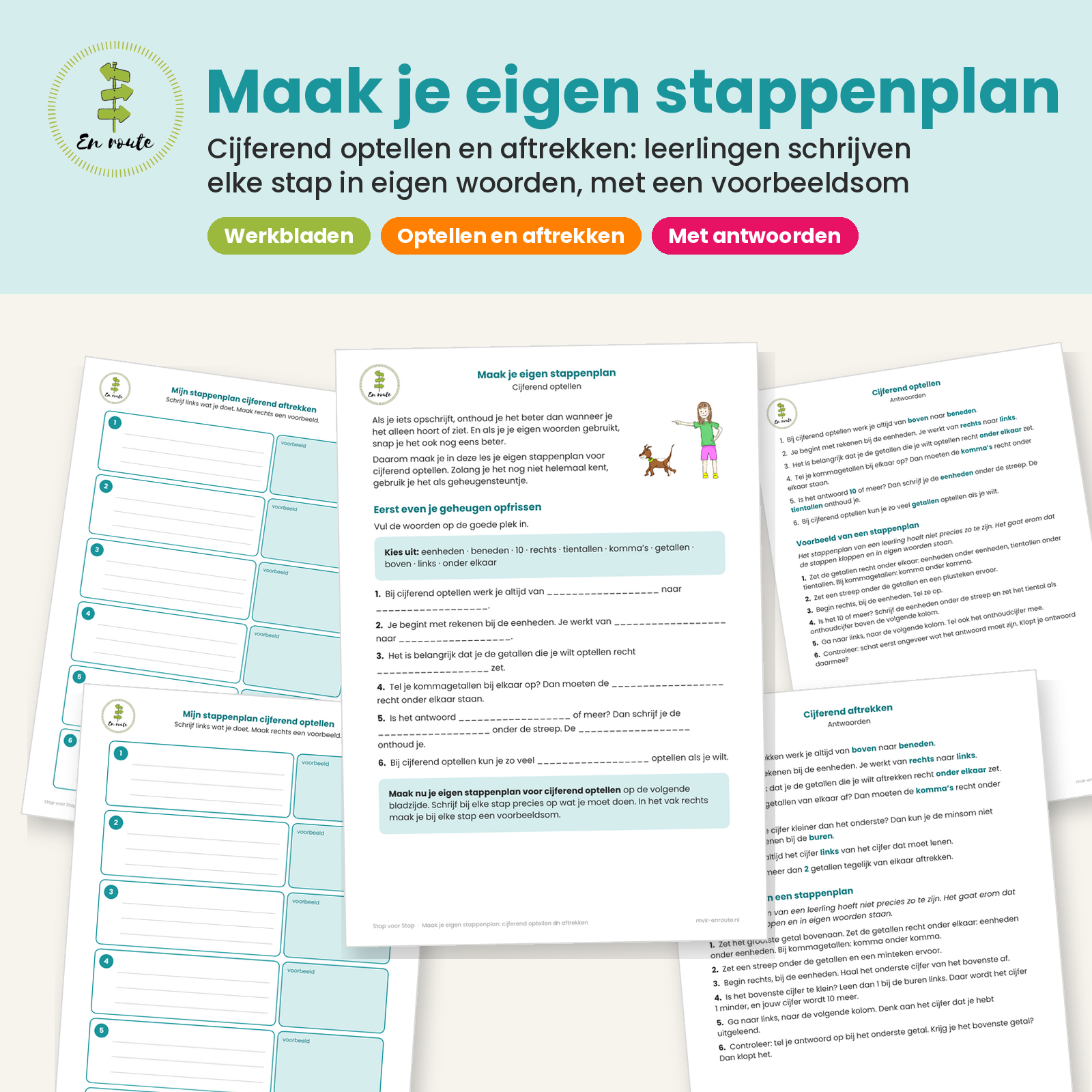 Maak je eigen stappenplan cijferend optellen en aftrekken