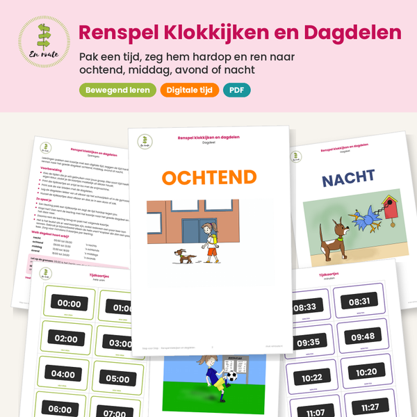 Renspel digitale klok en dagdelen- groep 4 t/m groep 8