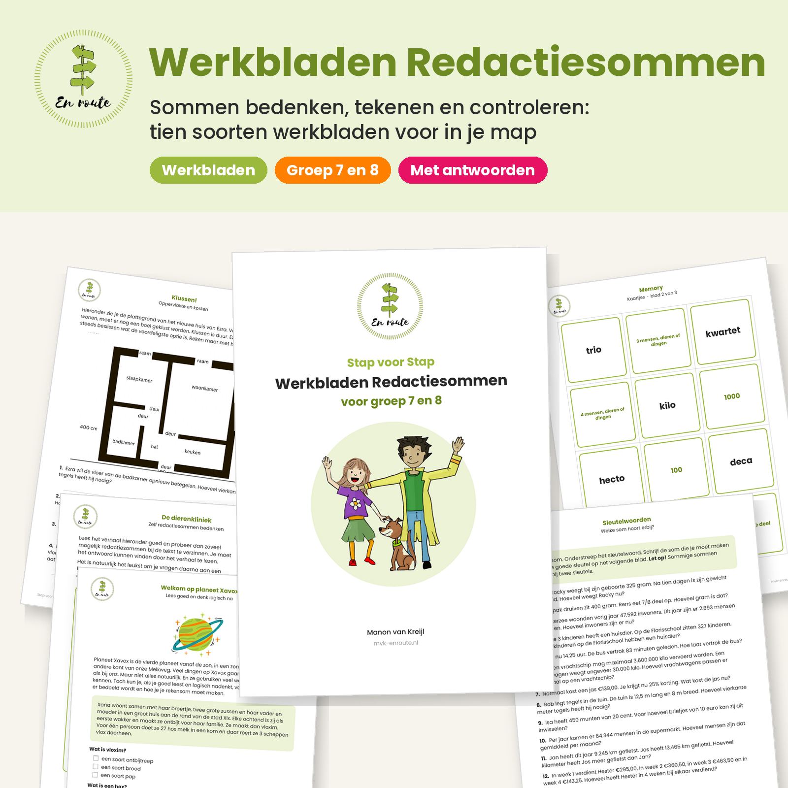 Werkbladen redactiesommen groep 7 en 8, oefenen per deelvaardigheid