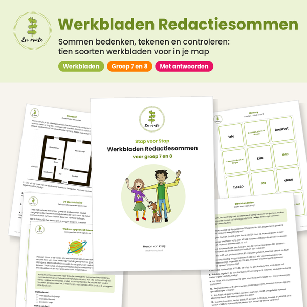 Werkbladen redactiesommen groep 7 en 8, oefenen per deelvaardigheid