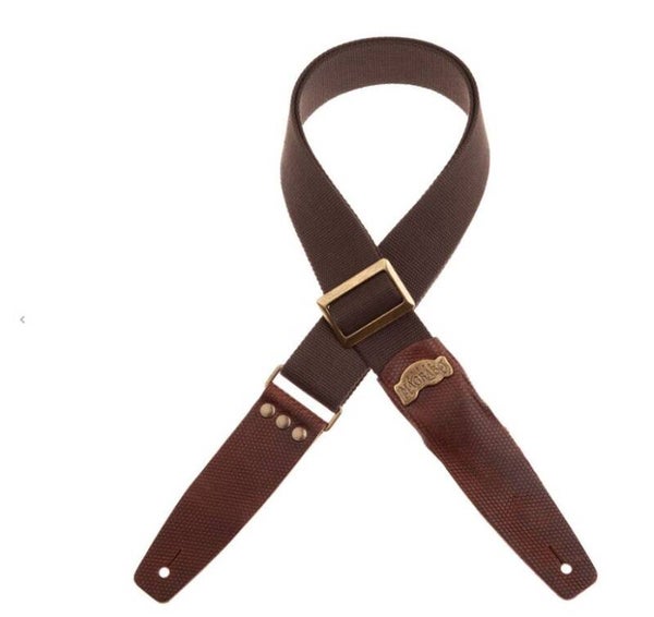 Magrabo’ Stripe SC Cotton Marrone 5 cm terminali Twinkle Marrone Scuro, fibbia Recta Ottone