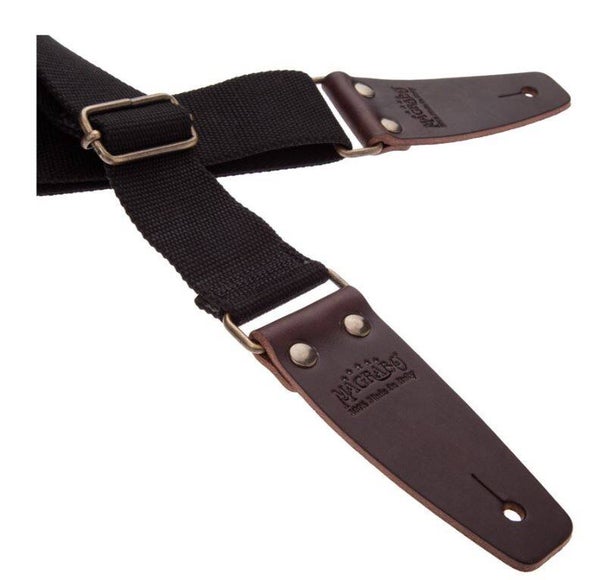 Magrabo’ Stripe SC Entry Nero 5 cm terminali Marrone Scuro fibbia Ottone Antico