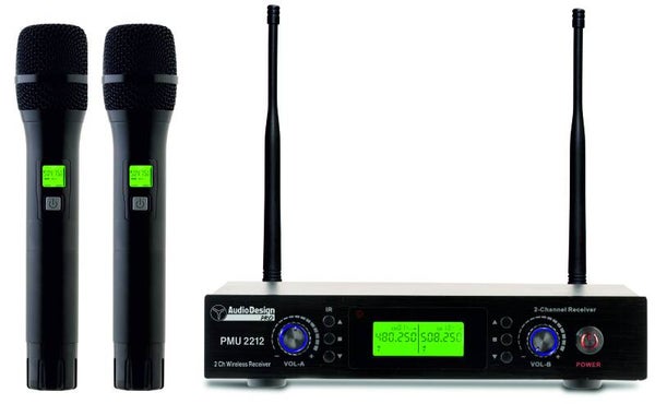 AUDIODESIGN PMU 2212 Doppio microfono wireless UHF 2 canali