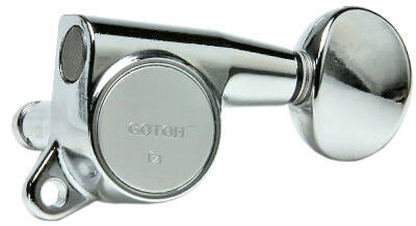 GOTOH SG381 C 05 MG – Set Meccaniche in linea L6 Autobloccanti per chitarra elettrica/acustica – Cromate