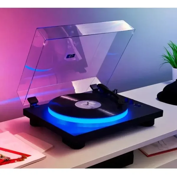 GIRADISCHI 33/45 CON LUCE LED RGB AUDIO HIFI