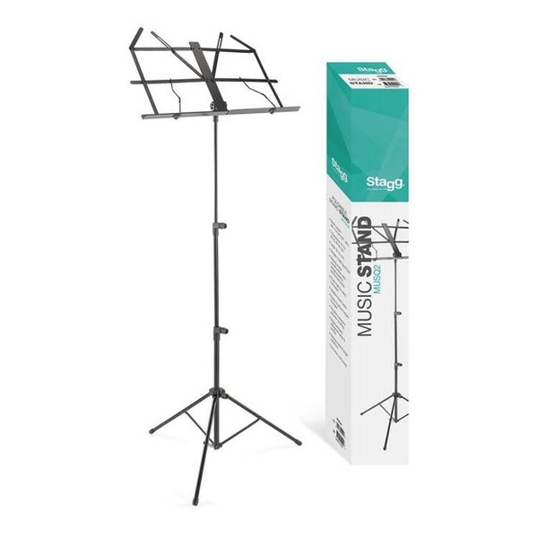 STAGG Leggio telescopico nero con borsa