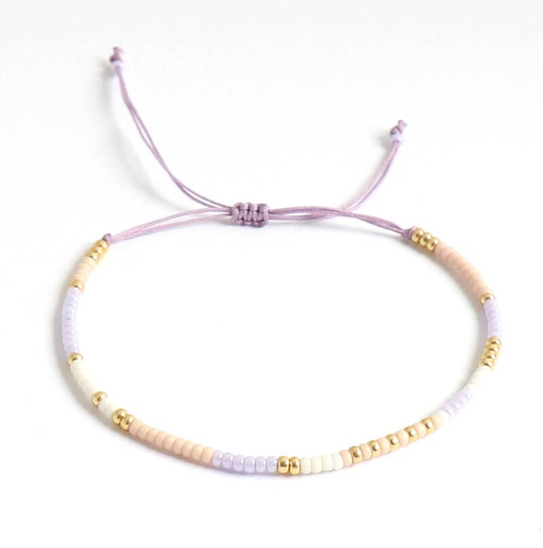 Miyuki armbandje lila roze goud
