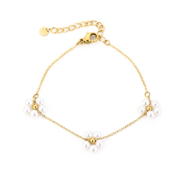 Armband bloemetjes parel