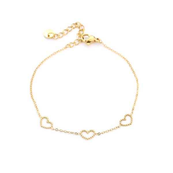 Armband minimalistisch hartjes goud