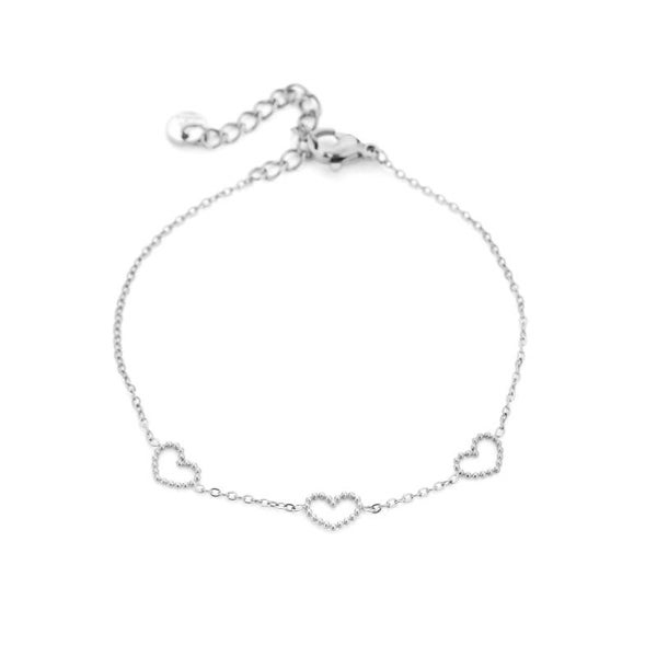 Armband minimalistisch hartjes zilver