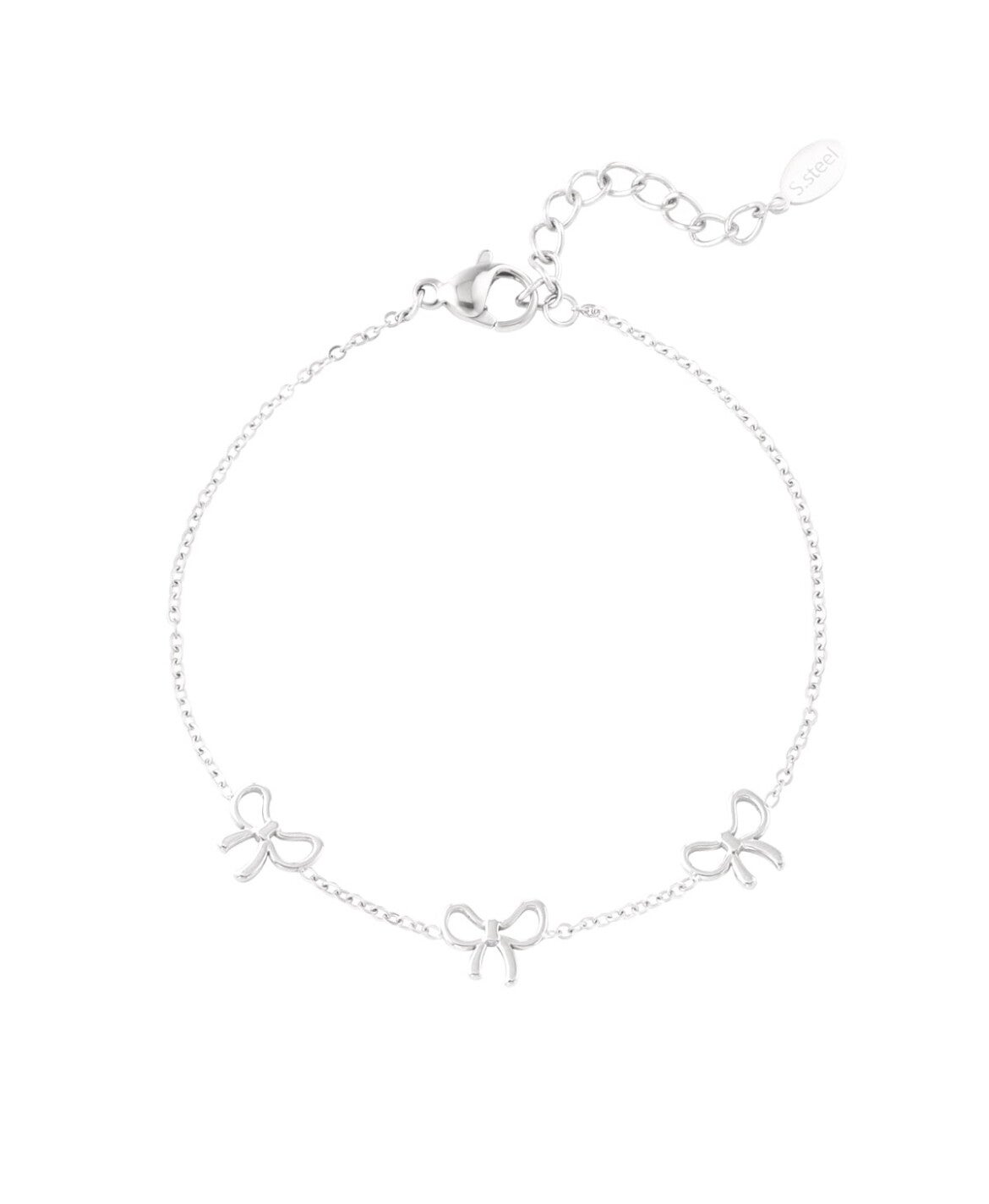 Armband strikjes zilver