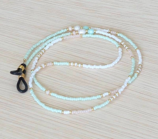 Zonnebril koordje lichtgroen-wit