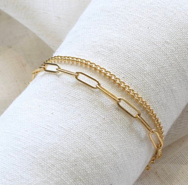 Dubbel armband goud