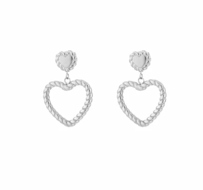 Oorbellen zilver hart