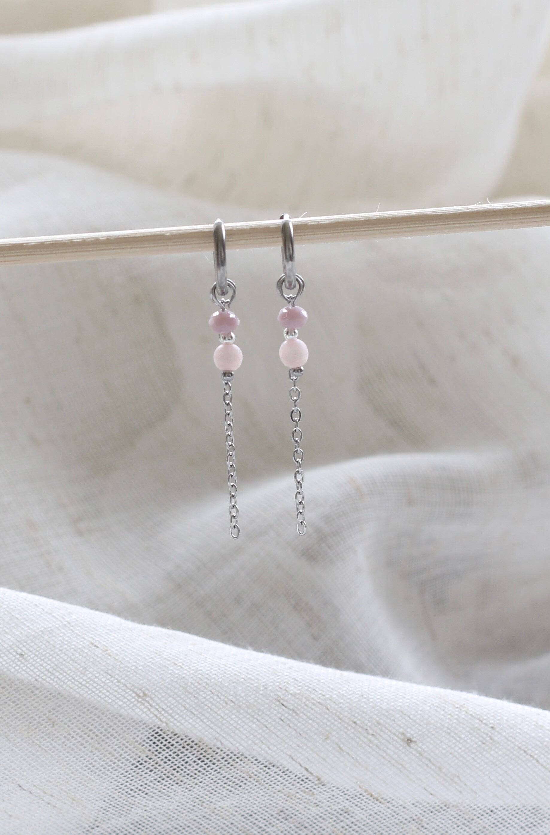 Oorbellen zilver dubbele hanger