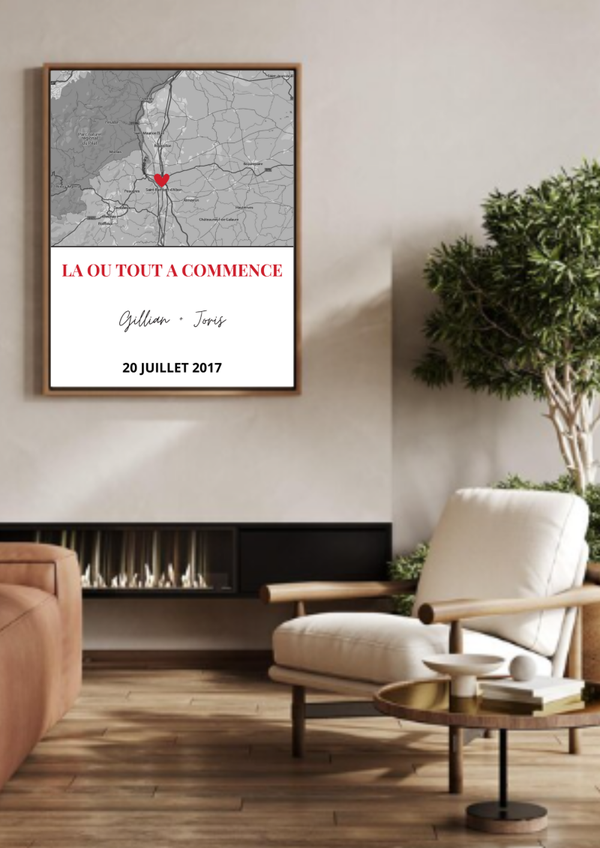 Affiche personnalisé du Jour de votre rencontre, mariage, fiançailles ..