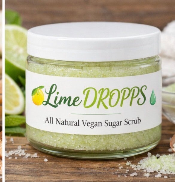 LimeDROPPS (All Natural Vegan Sugar Scrub)