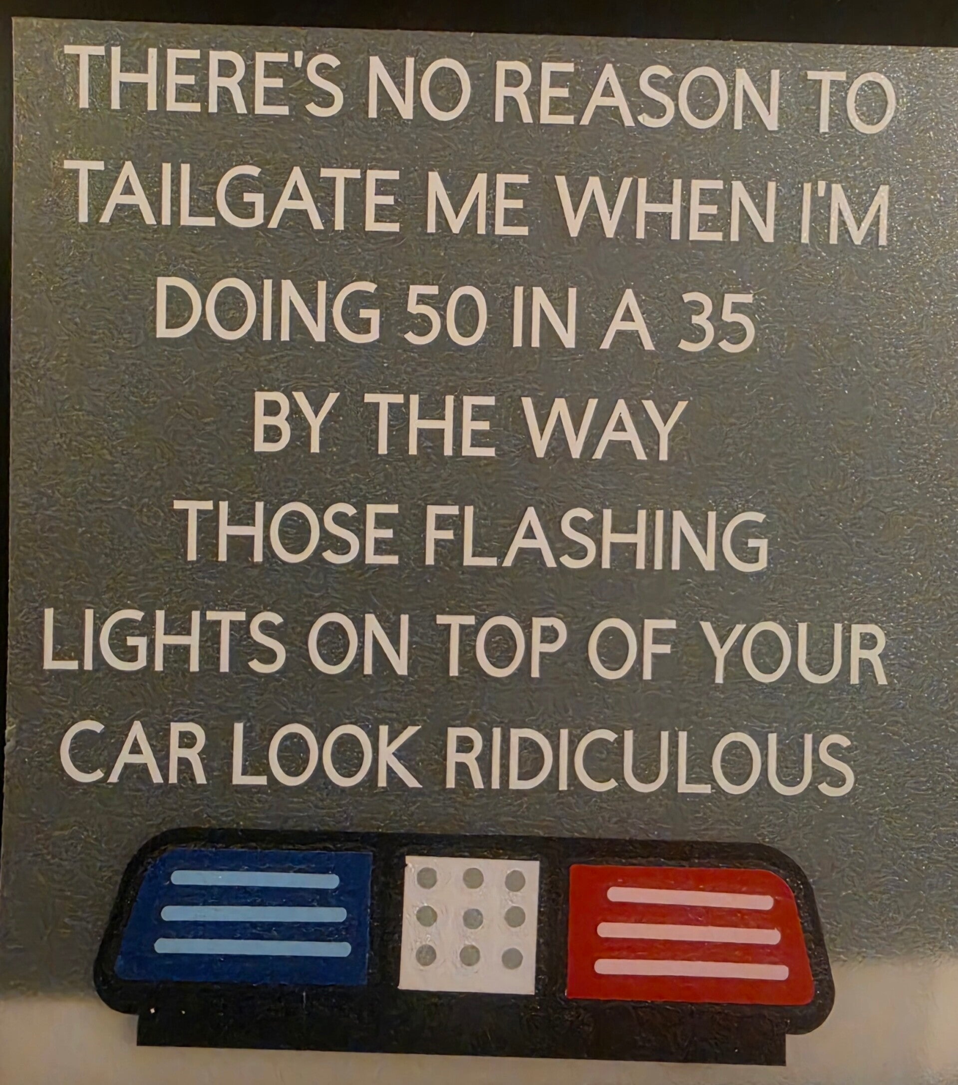 "POLICE LIGHTS" VINYL DECAL