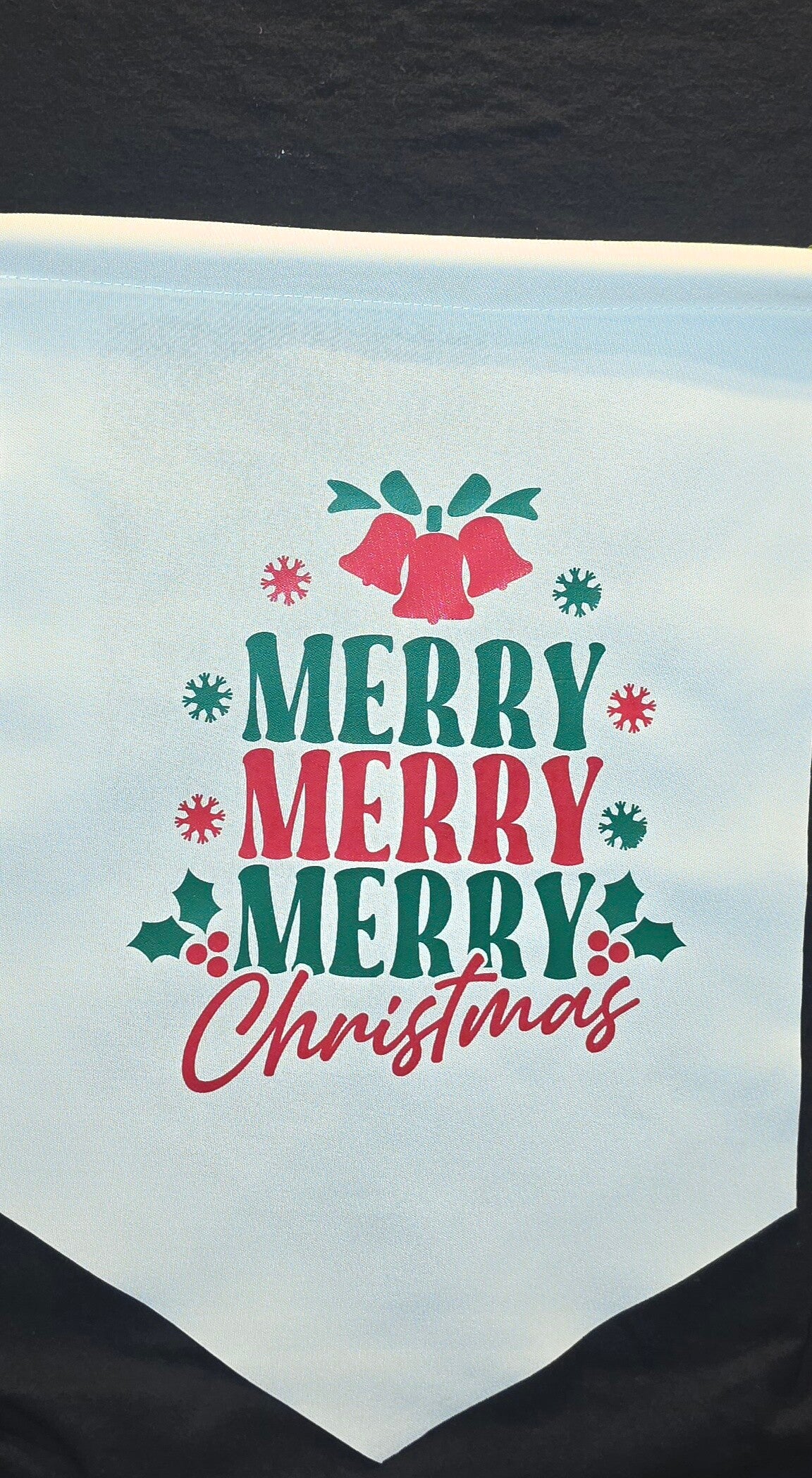 "MERRY MERRY MERRY CHRISTMAS" YARD FLAG
