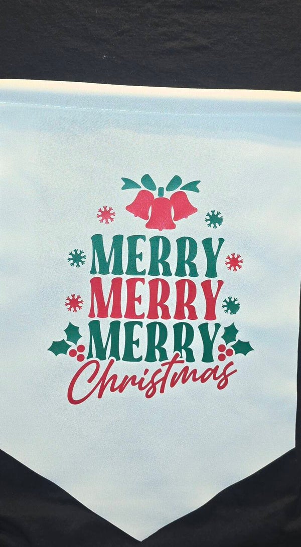 "MERRY MERRY MERRY CHRISTMAS" YARD FLAG