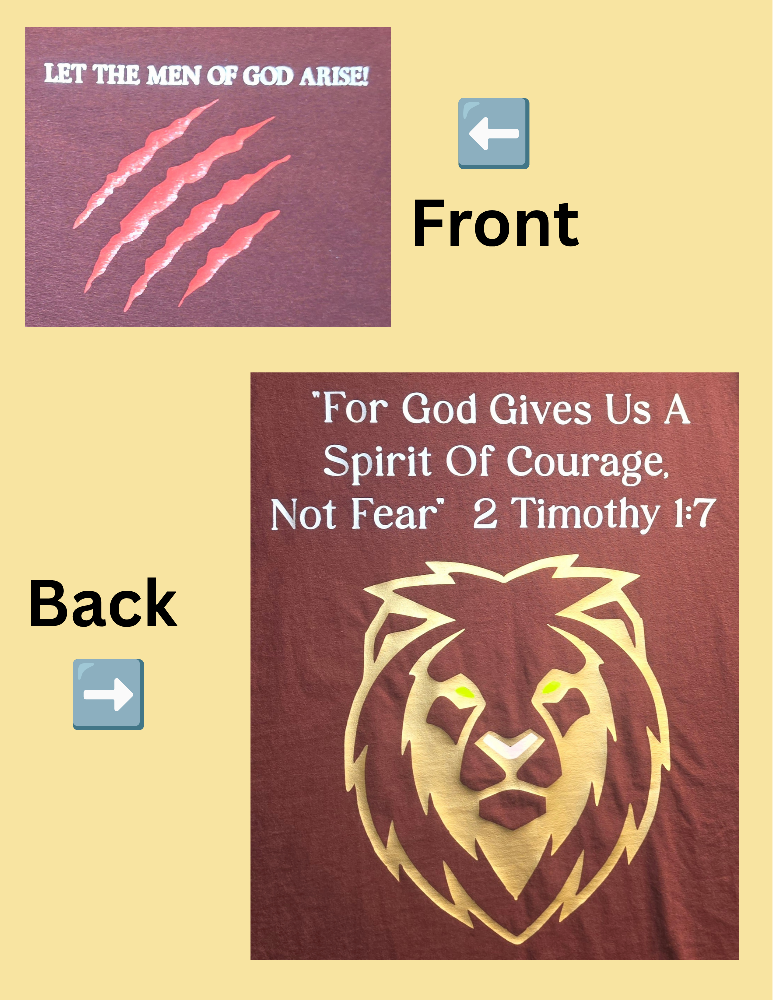 "MEN OF GOD ARISE/ 2 TIMOTHY 1:7" T-SHIRT