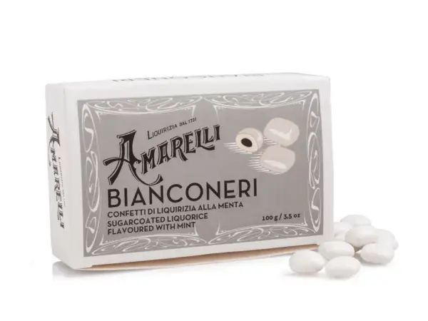 Amarelli - Bianconeri – Liquirizia Confettata alla Menta 100g