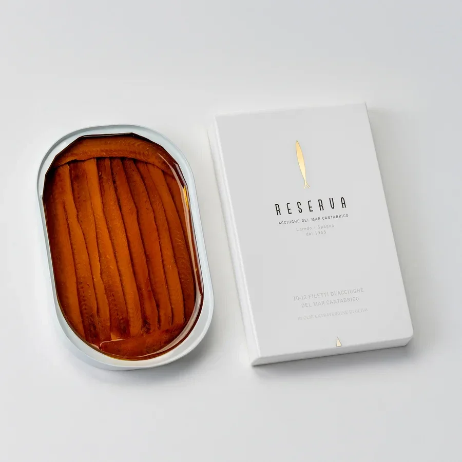 Filetti di Acciughe del Mar Cantabrico Reserva Linea Oro (10-12 filetti) in Olio EVO – 120g