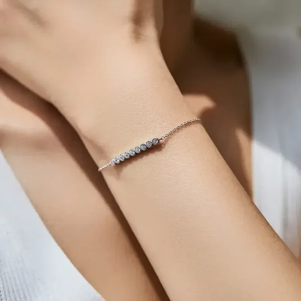 Armband zilver met Moissanite steentjes